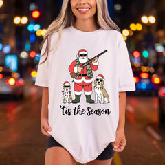 Tis Season Hunting Santa Christmas Mom Ready to Press DTF Transfer for Dtf