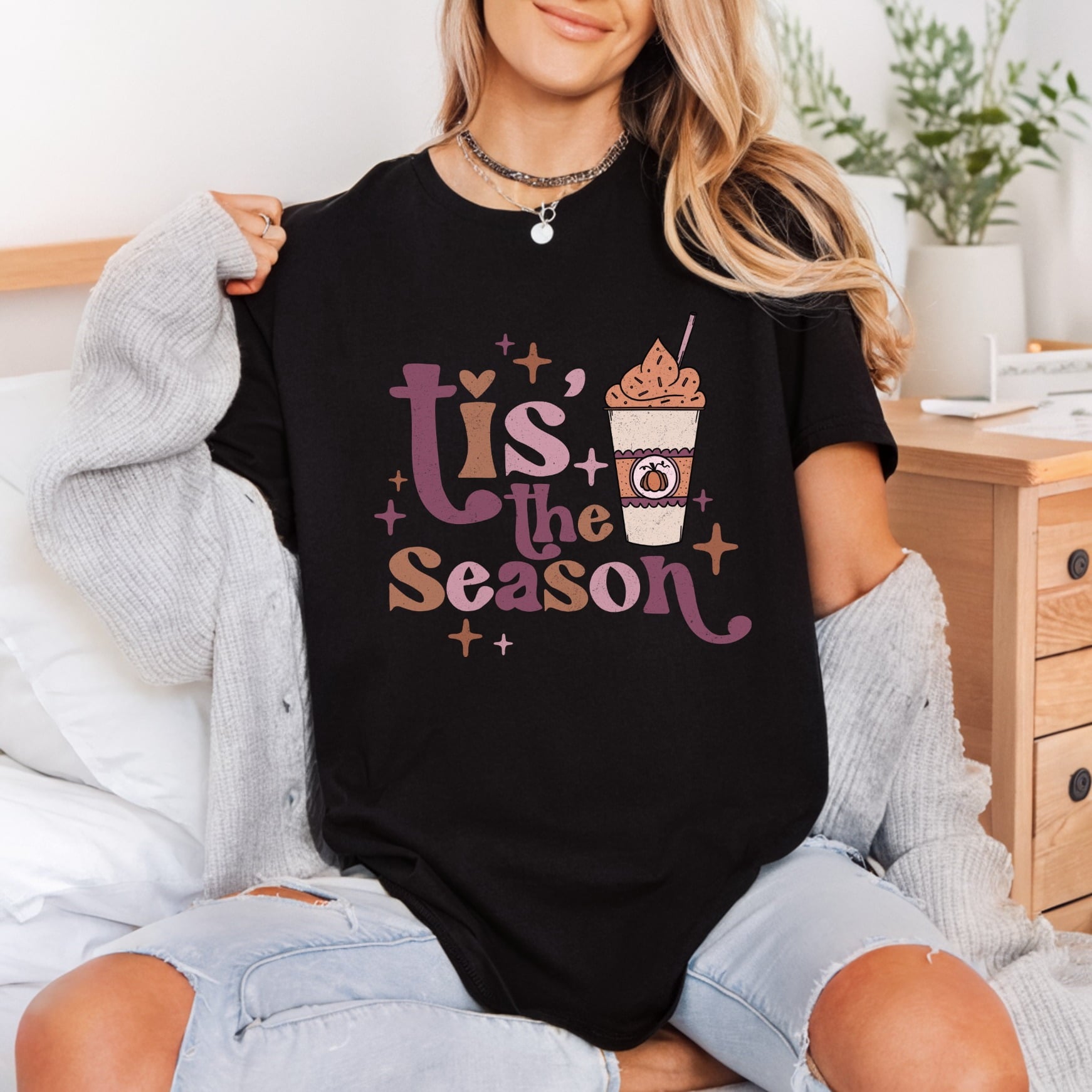 Tis Season Pumpkin Spice Thanksgiving Autumn Ready to Press DTF Transfer for Dtf