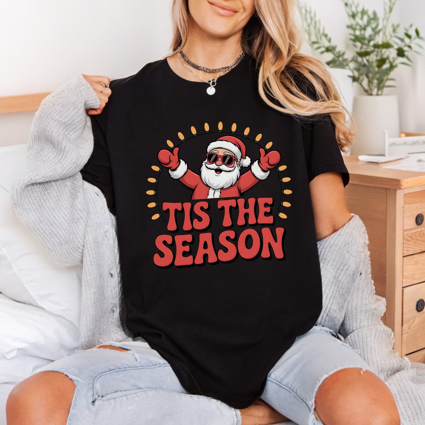 Tis Season Santa Retro Christmas Retro Ready to Press DTF Transfer for Dtf