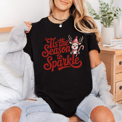 Tis Season Sparkle Reindeer Christmas Ready to Press DTF Transfer for Dtf