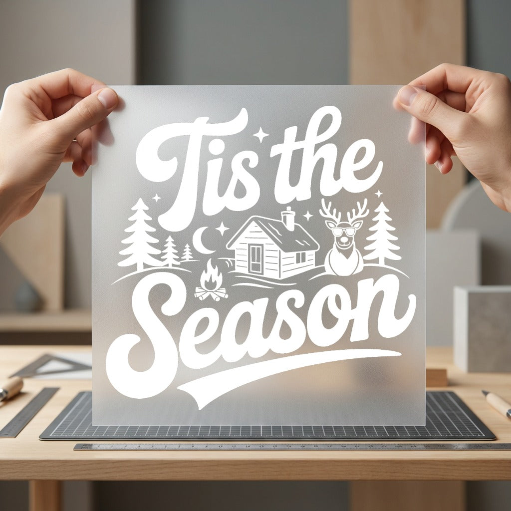 Tis Season Winter Cabin Christmas Winter Ready to Press DTF Transfer for Dtf