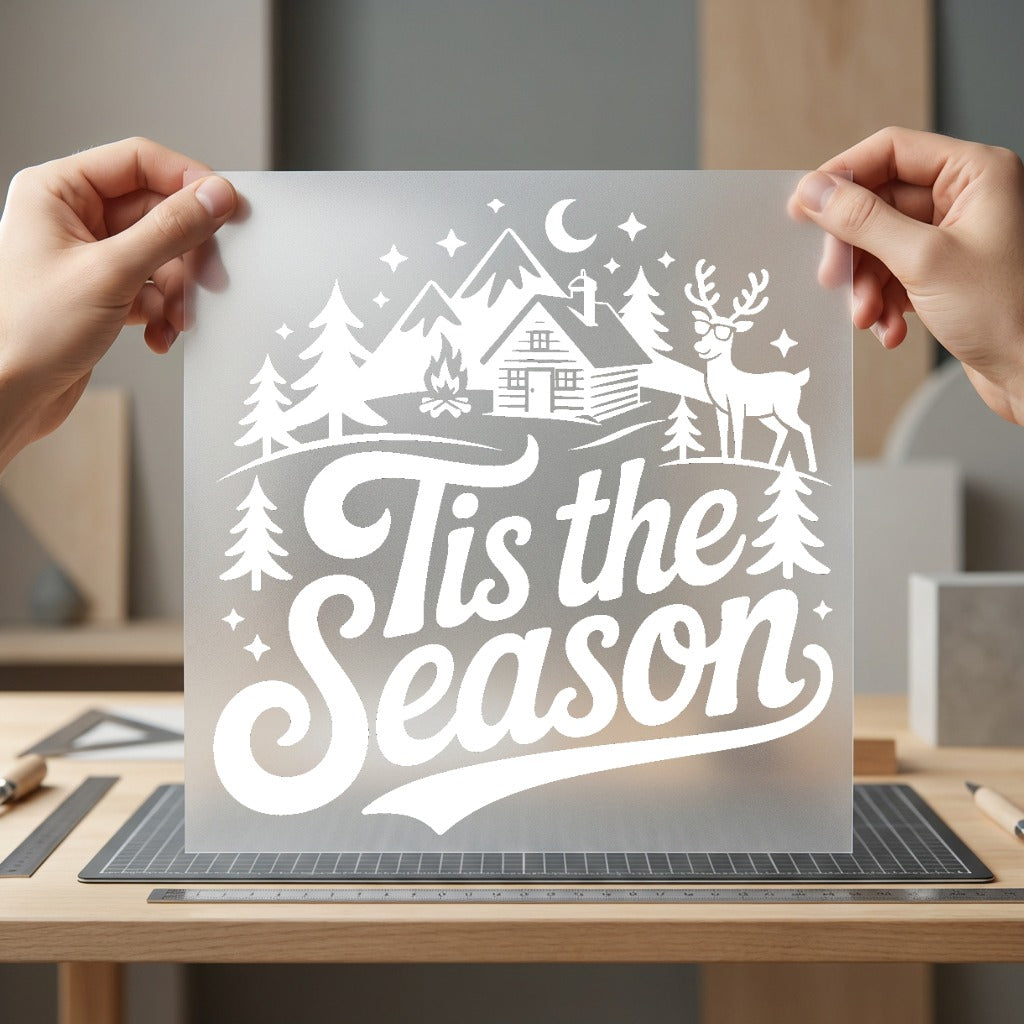 Tis Season Winter Cabin Christmas Winter Ready to Press DTF Transfer for Dtf