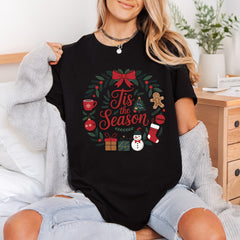 Tis Season Wreath Christmas Christmas Ready to Press DTF Transfer for Dtf
