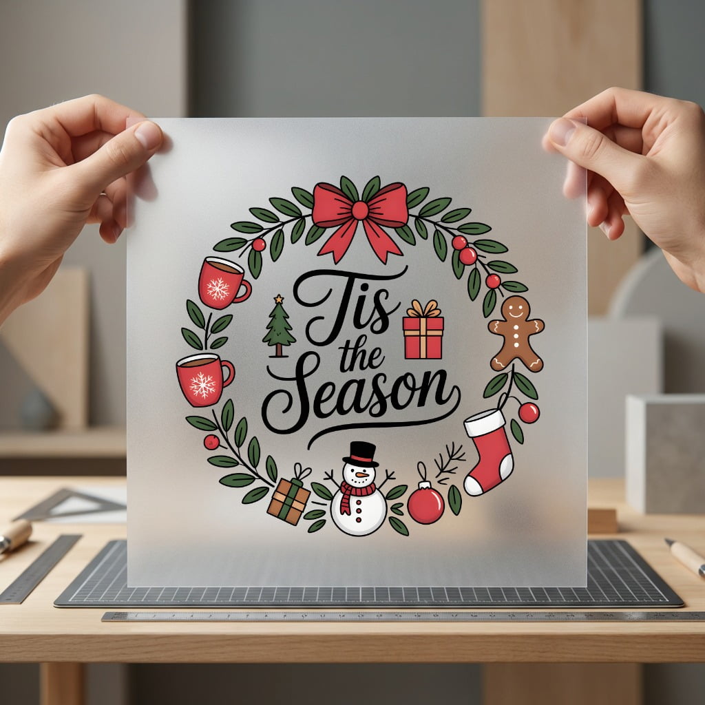 Tis Season Wreath Holiday Christmas Ready to Press DTF Transfer for Dtf