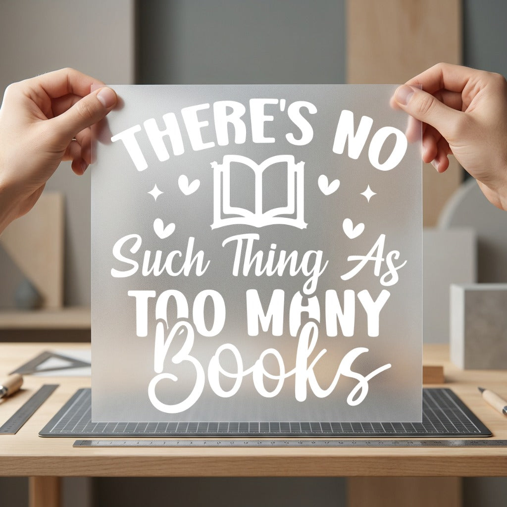 Too Many Books Quote Teacher Aesthetic Ready to Press DTF Transfer for Dtf