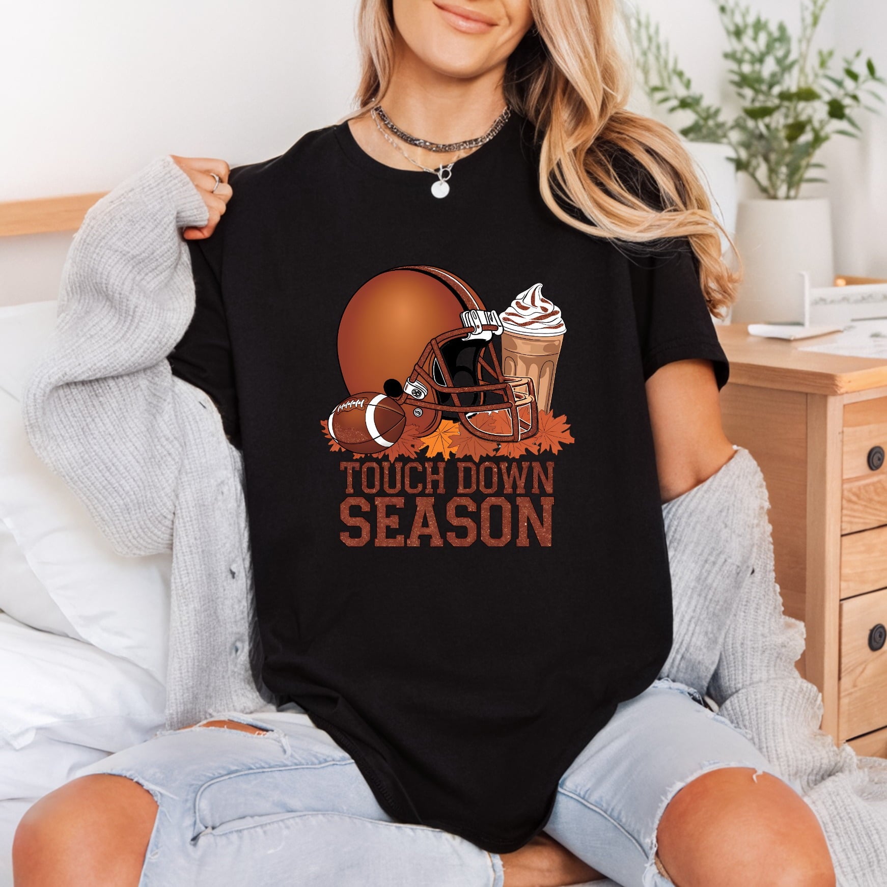 Touch Down Season Football Thanksgiving Fall Ready to Press DTF Transfer for Dtf