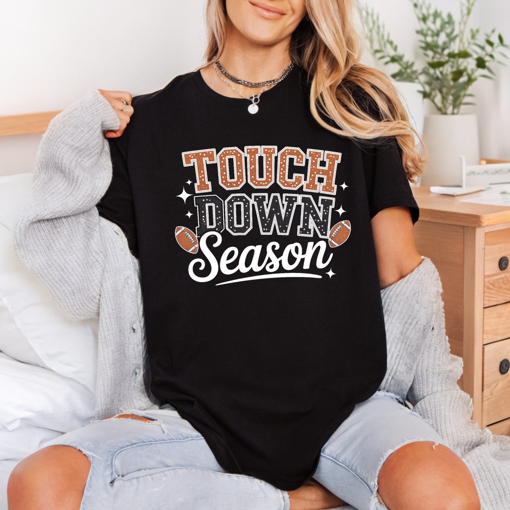 Touchdown Season Football Game Mom Dad Ready to Press DTF Transfer for Dtf