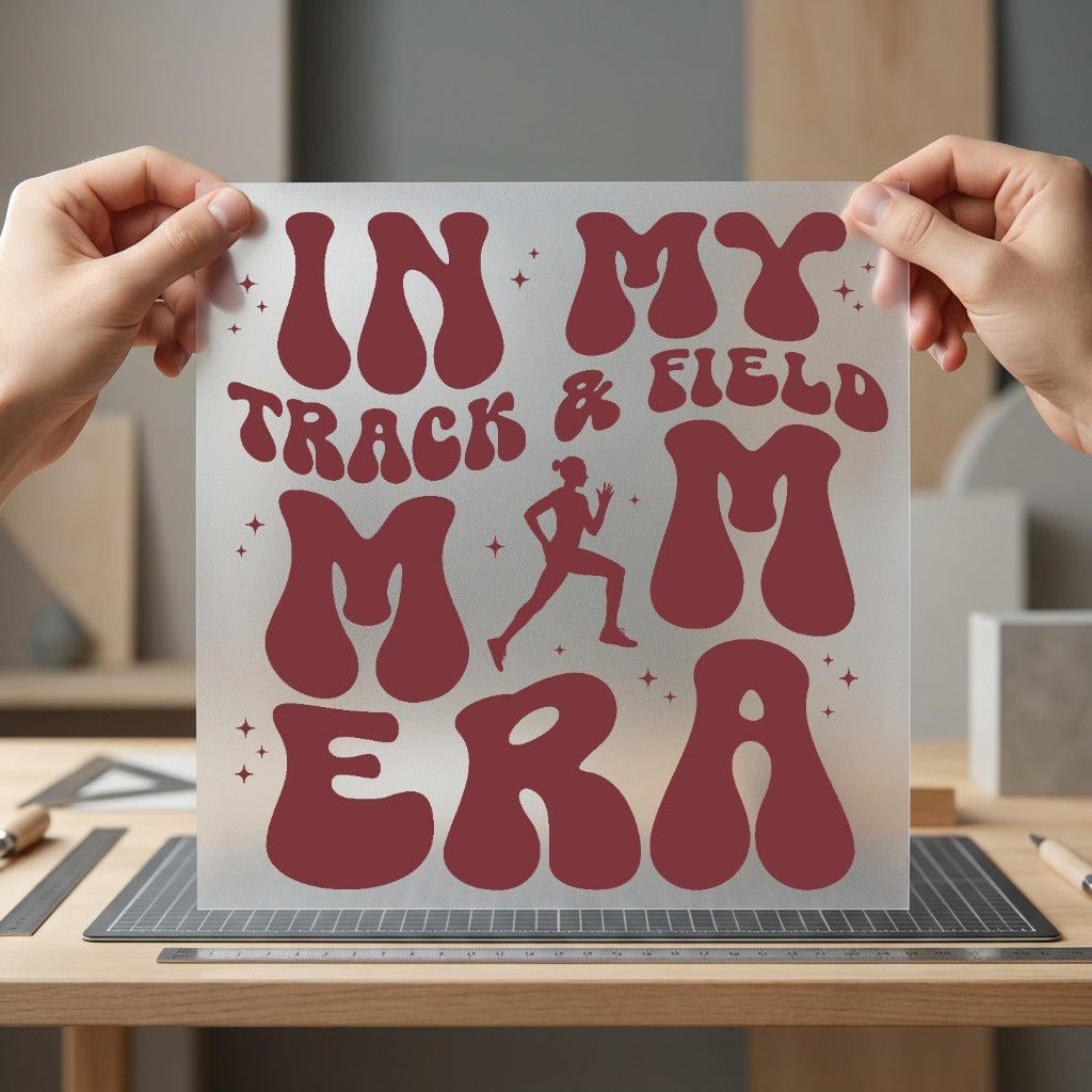 Track Field Mom Era Mom Retro Ready to Press DTF Transfer for Dtf