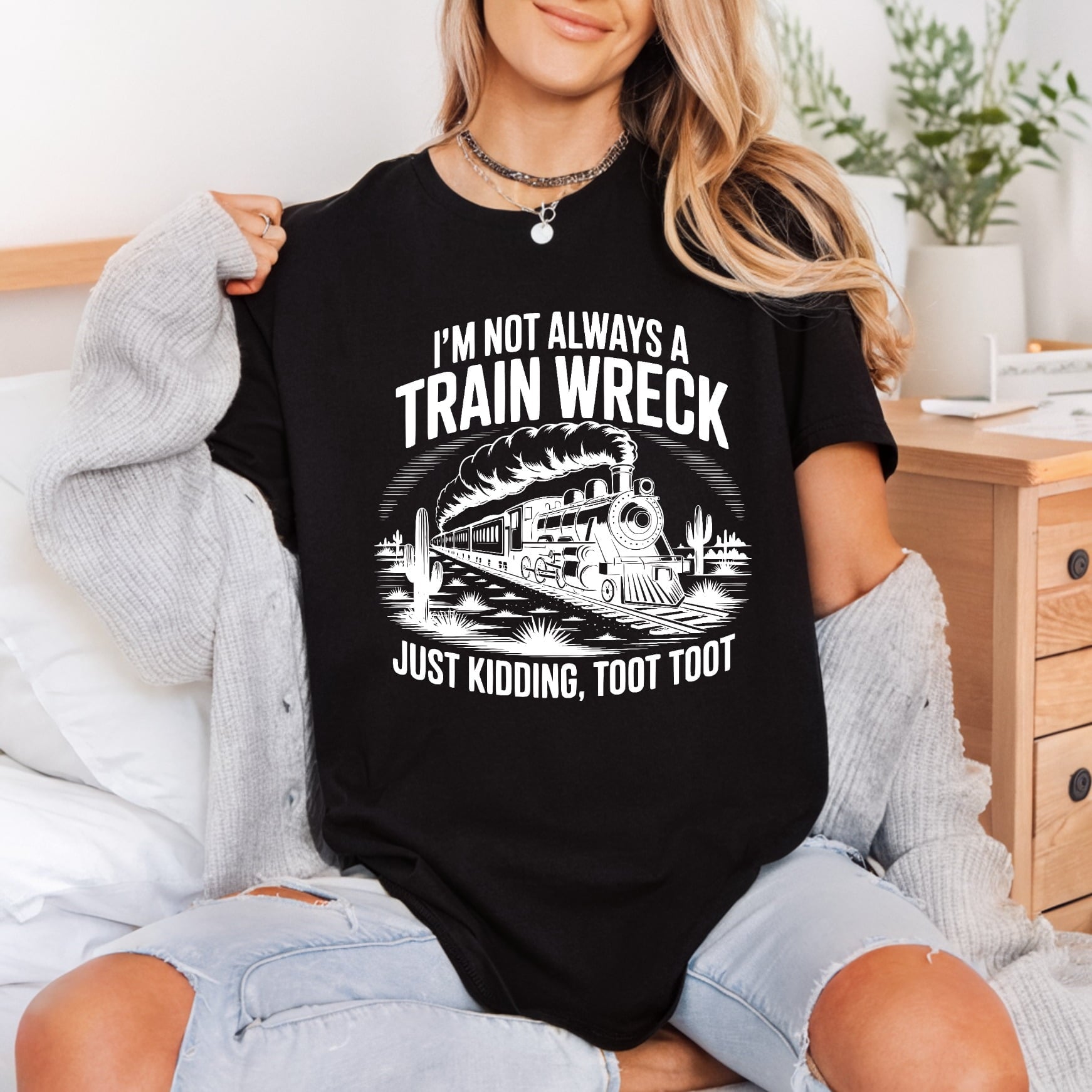 Train Wreck Quote Humorous Dad Funny Ready to Press DTF Transfer for Dtf