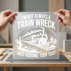Train Wreck Quote Humorous Dad Funny Ready to Press DTF Transfer for Dtf