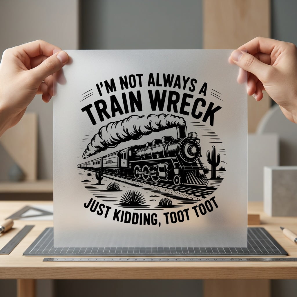 Train Wreck Quote Humorous Dad Funny Ready to Press DTF Transfer for Dtf