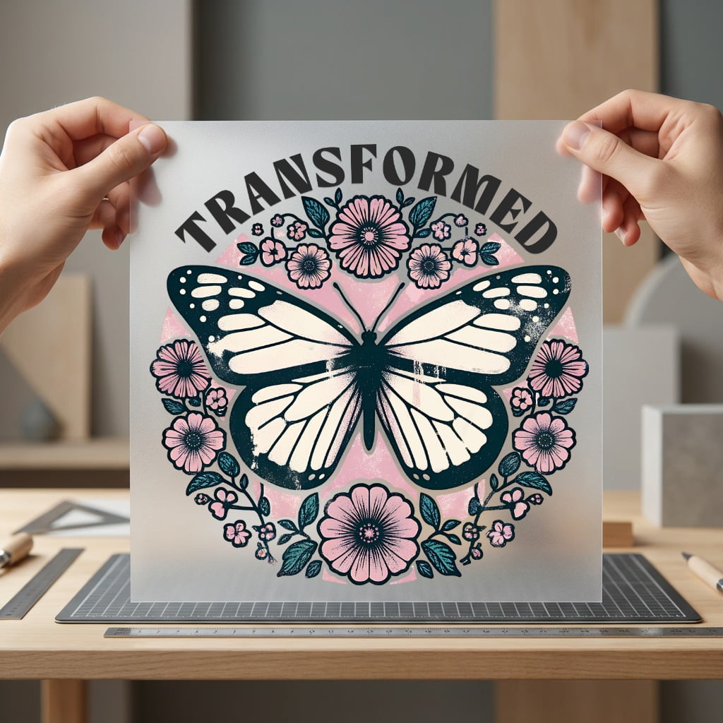 Transformed Butterfly Floral Diy Faith Vintage Ready to Press DTF Transfer for Dtf