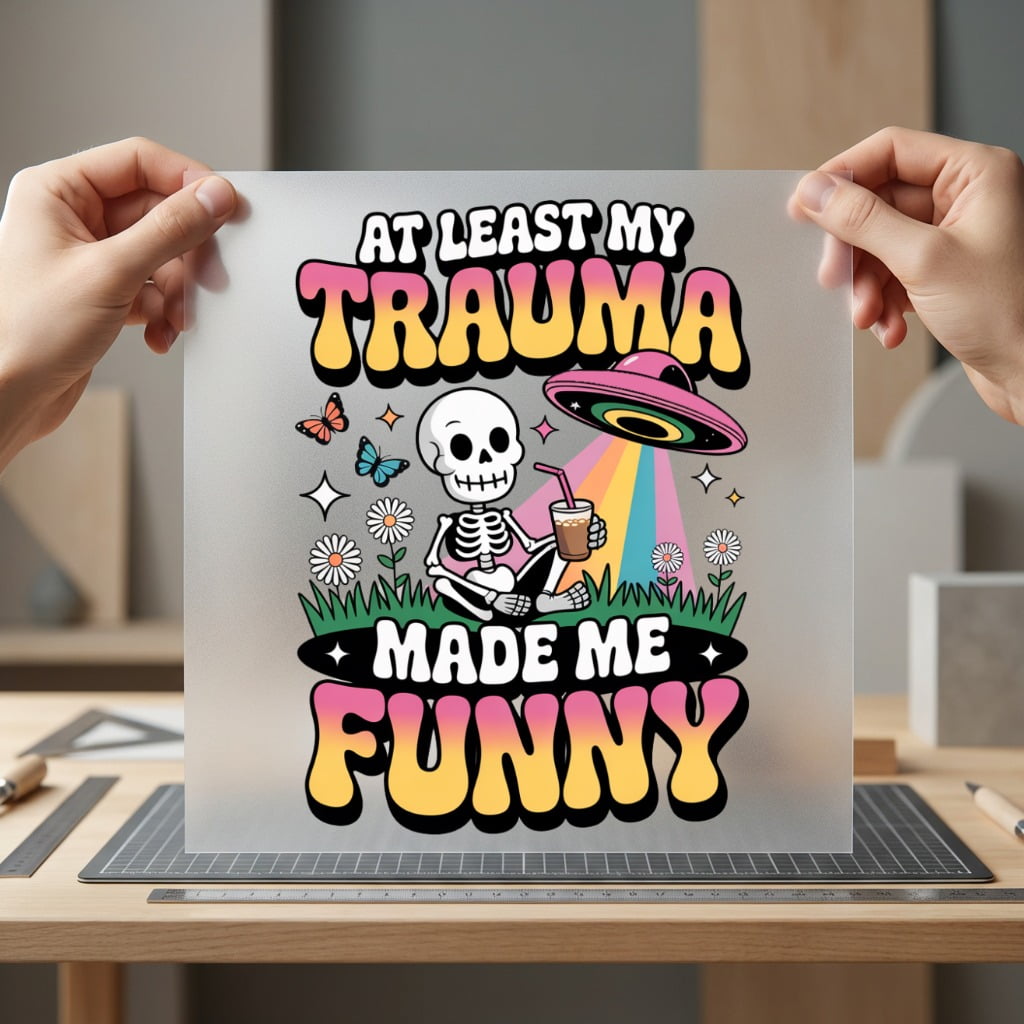 Trauma Made Funny Retro Retro Ready to Press DTF Transfer for Dtf