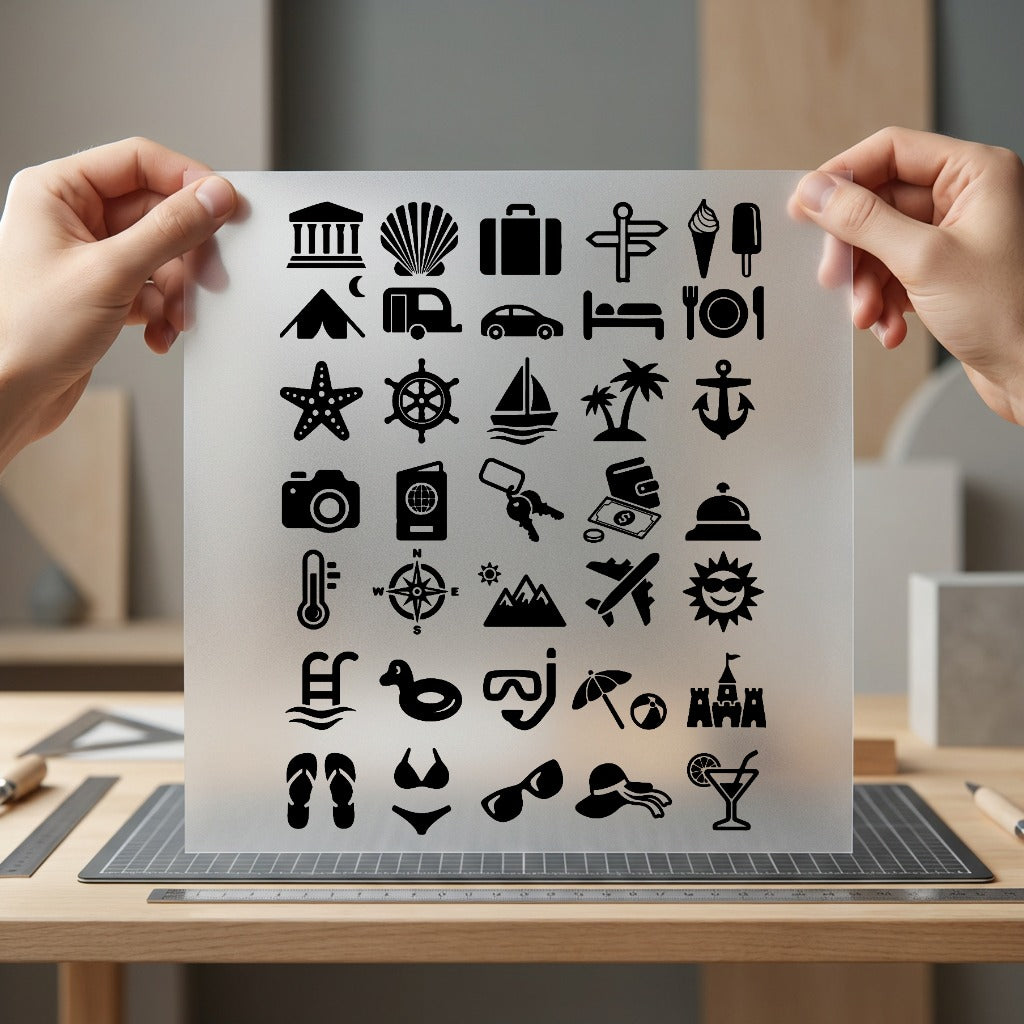 Travel Vacation Icons Adventure Summer Aesthetic Ready to Press DTF Transfer for Dtf