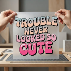 Trouble Never Looked Retro Retro Aesthetic Ready to Press DTF Transfer for Dtf