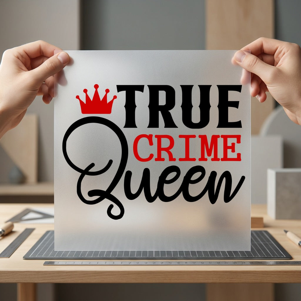 True Crime Queen Crown Halloween Ready to Press DTF Transfer for Dtf