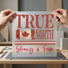 True North Strong Free Patriotic Vintage Ready to Press DTF Transfer for Dtf
