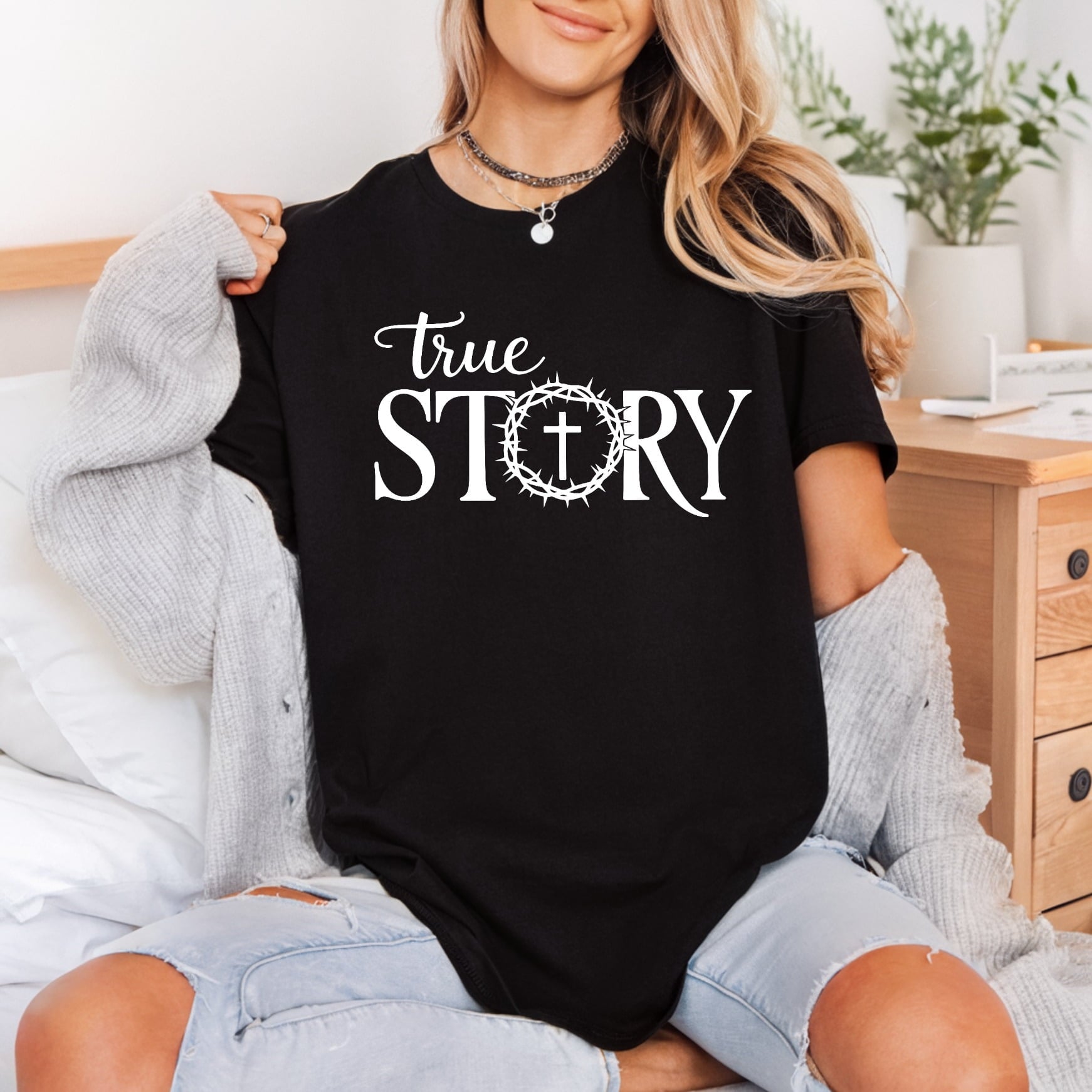 True Story Cross Christian Christian Faith Ready to Press DTF Transfer for Dtf