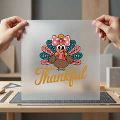 Turkey Thankful Kawaii Diy Thanksgiving Autumn Ready to Press DTF Transfer for Dtf