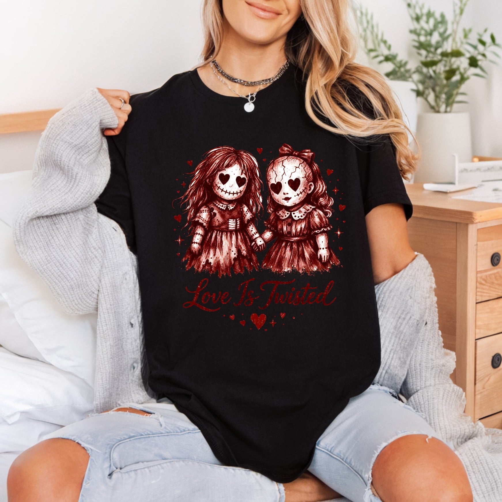 Twisted Love Creepy Dolls Halloween Vintage Ready to Press DTF Transfer for Dtf