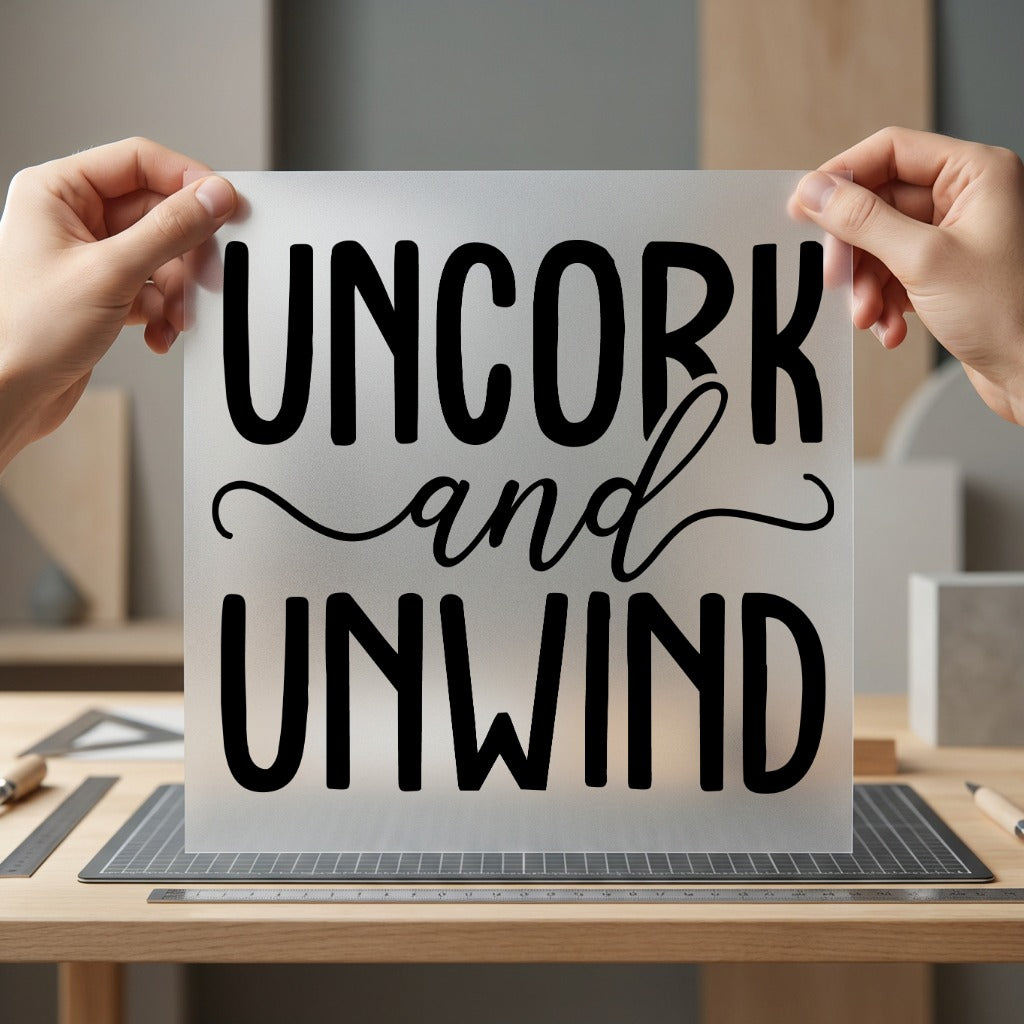 Uncork Unwind Relaxing Quote Aesthetic Ready to Press DTF Transfer for Dtf
