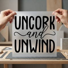 Uncork Unwind Relaxing Quote Aesthetic Ready to Press DTF Transfer for Dtf