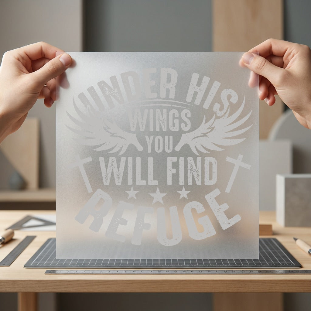 Under His Wings You Christian Faith Ready to Press DTF Transfer for Dtf