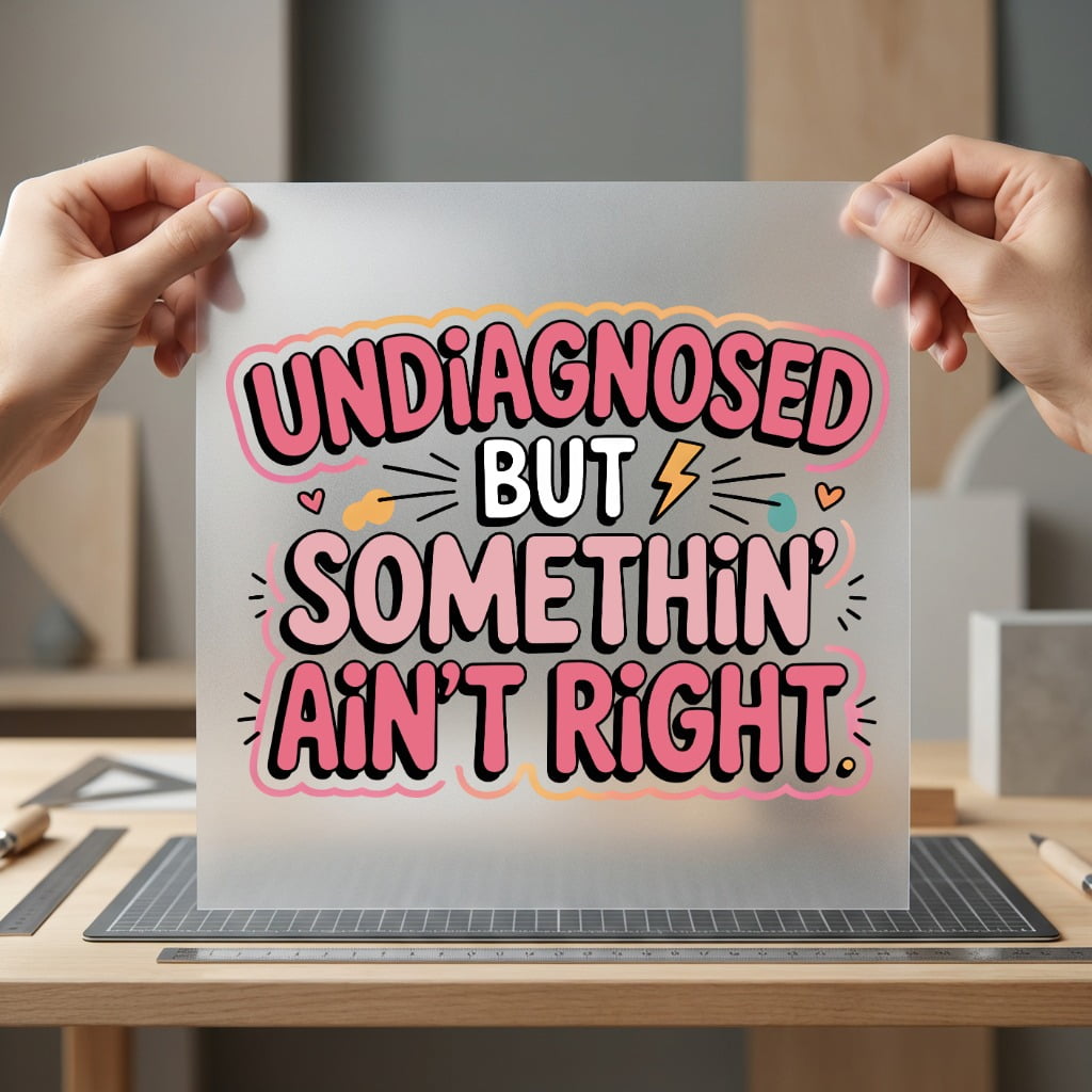 Undiagnosed But Somethin Ain Funny Sarcastic Ready to Press DTF Transfer for Dtf