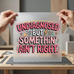 Undiagnosed But Somethin Ain Funny Sarcastic Ready to Press DTF Transfer for Dtf