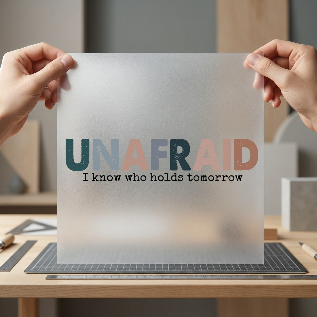 Unfraid Motivational Diy Christian Faith Ready to Press DTF Transfer for Dtf
