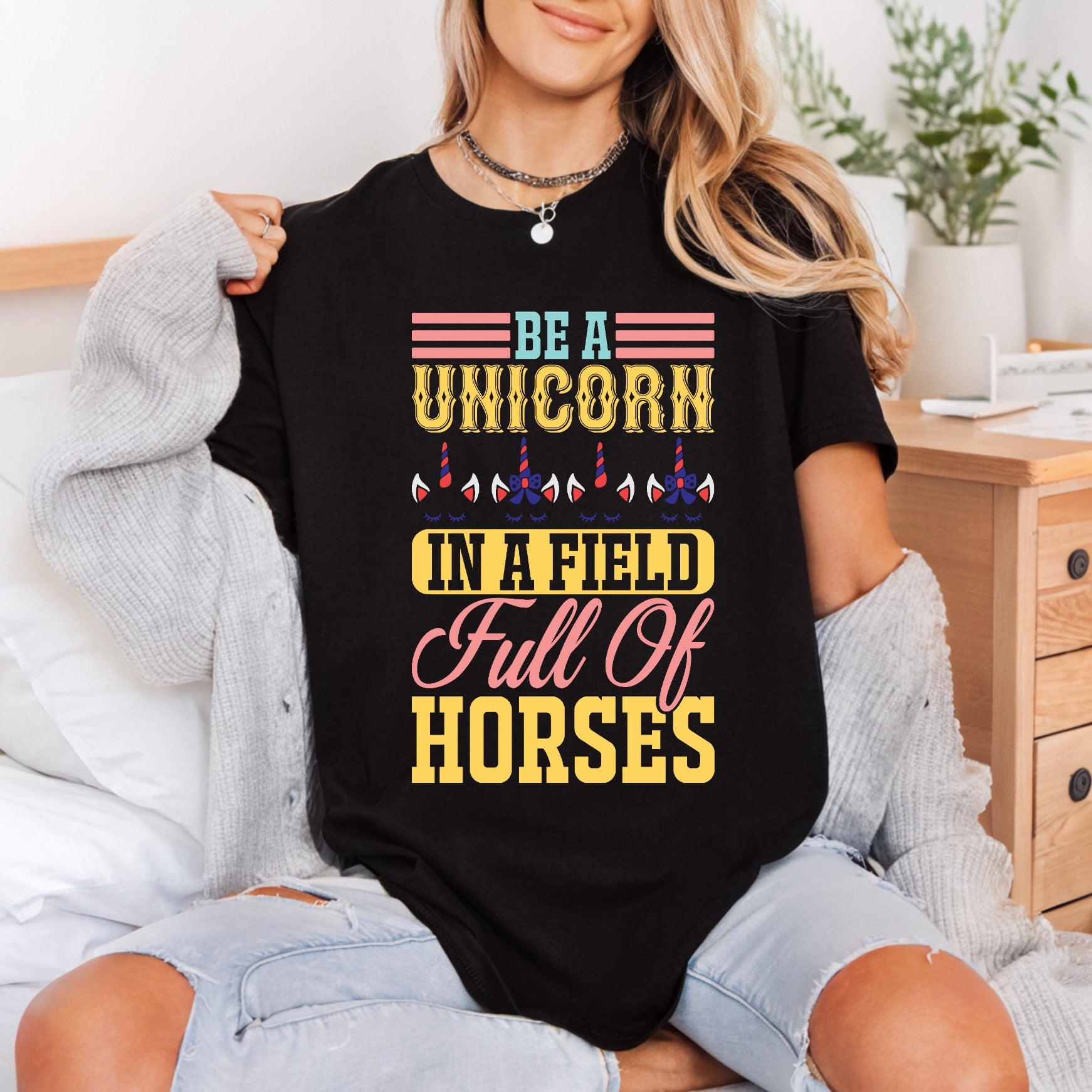 Unicorn Field Horses Motivational Geek & Fantasy Collection Good Vibes Collection Ready to Press DTF Transfer for Dtf