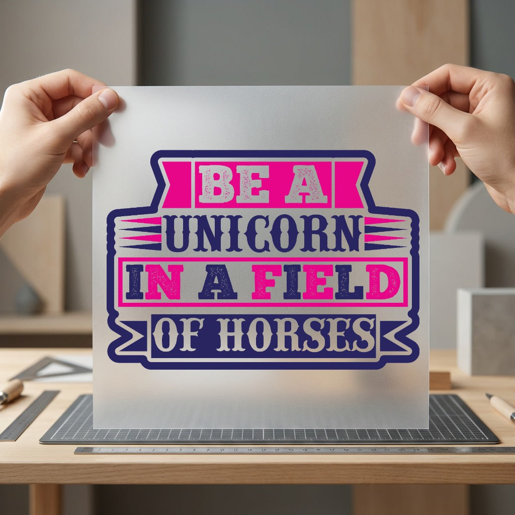 Unicorn Field Horses Motivational Geek & Fantasy Collection Positive Vibes Collection Ready to Press DTF Transfer for Dtf