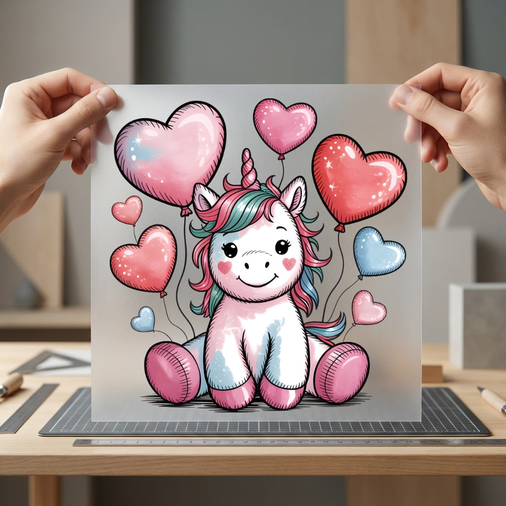 Unicorn Happy Balloons Diy Valentine Ready to Press DTF Transfer for Dtf