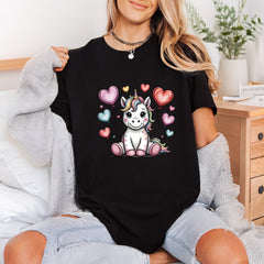 Unicorn Heart Balloons Kawaii Heart & Love Cute Collection Fantasy Vibes Collection Ready to Press DTF Transfer for Dtf