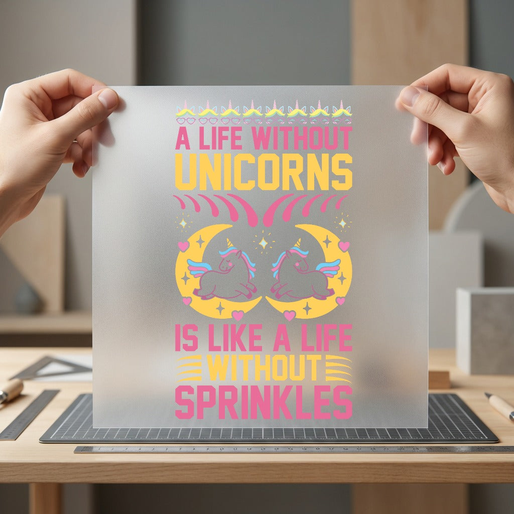 Unicorn Sprinkles Quote Diy Cute & Kawaii Collection Fantasy Vibes Collection Ready to Press DTF Transfer for Dtf