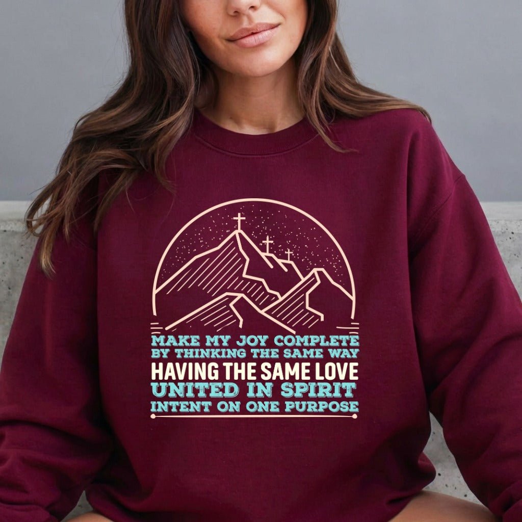 United in Spirit | Mountain Crosses Faith Sweatshirt - Luckets.com