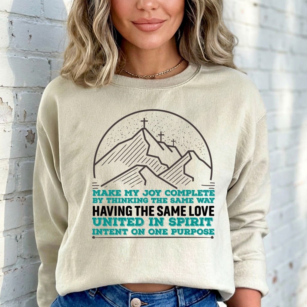 United in Spirit | Mountain Crosses Faith Sweatshirt - Luckets.com