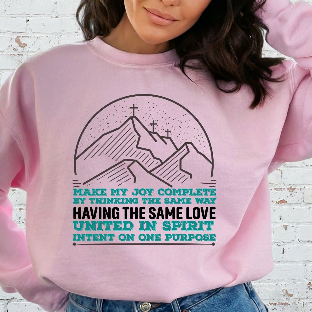 United in Spirit | Mountain Crosses Faith Sweatshirt - Luckets.com