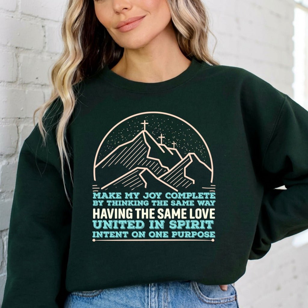 United in Spirit | Mountain Crosses Faith Sweatshirt - Luckets.com