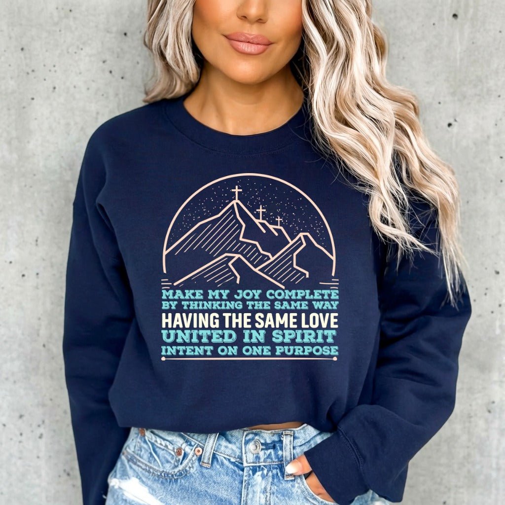 United in Spirit | Mountain Crosses Faith Sweatshirt - Luckets.com