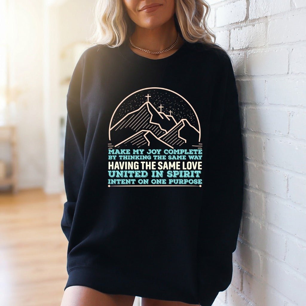 United in Spirit | Mountain Crosses Faith Sweatshirt - Luckets.com
