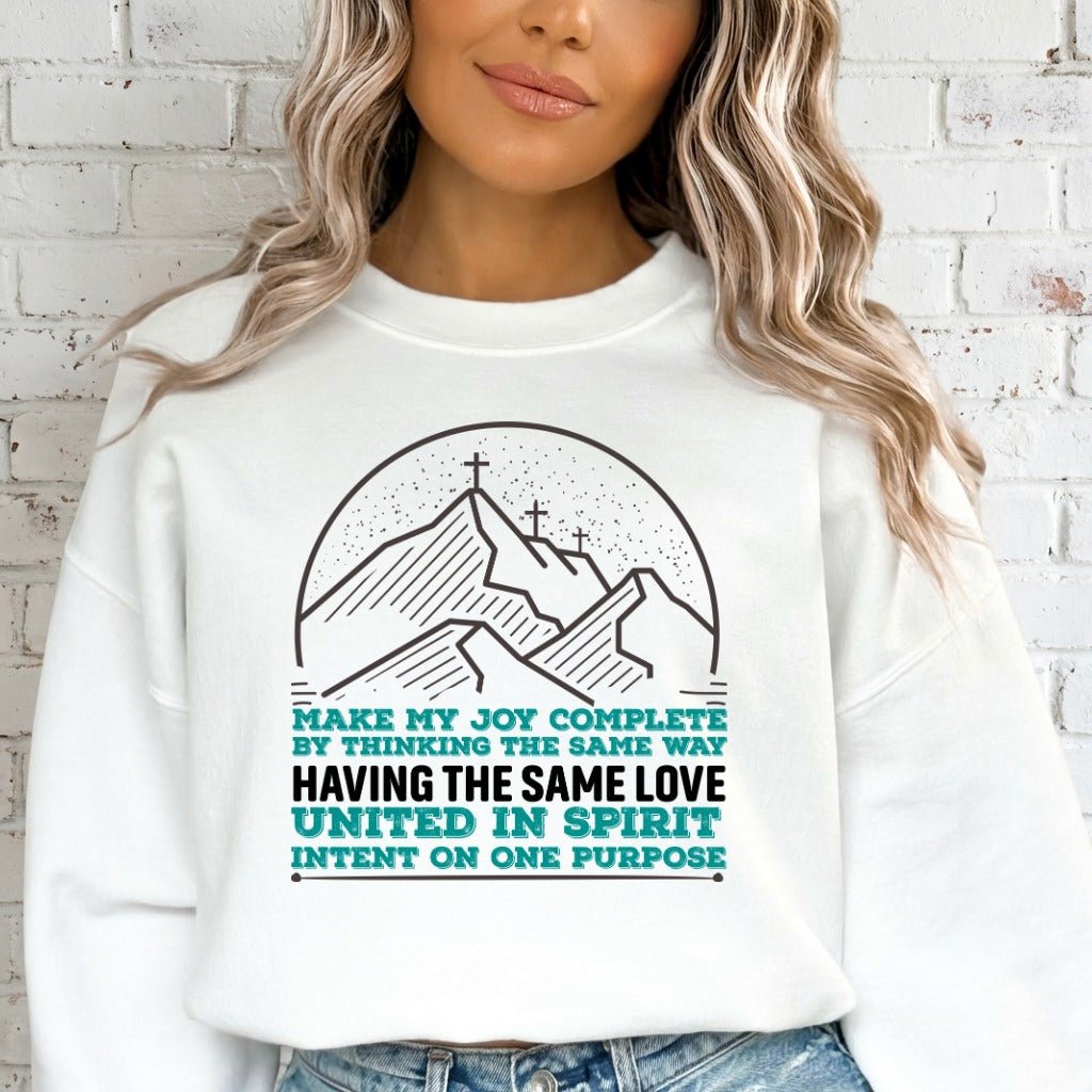 United in Spirit | Mountain Crosses Faith Sweatshirt - Luckets.com
