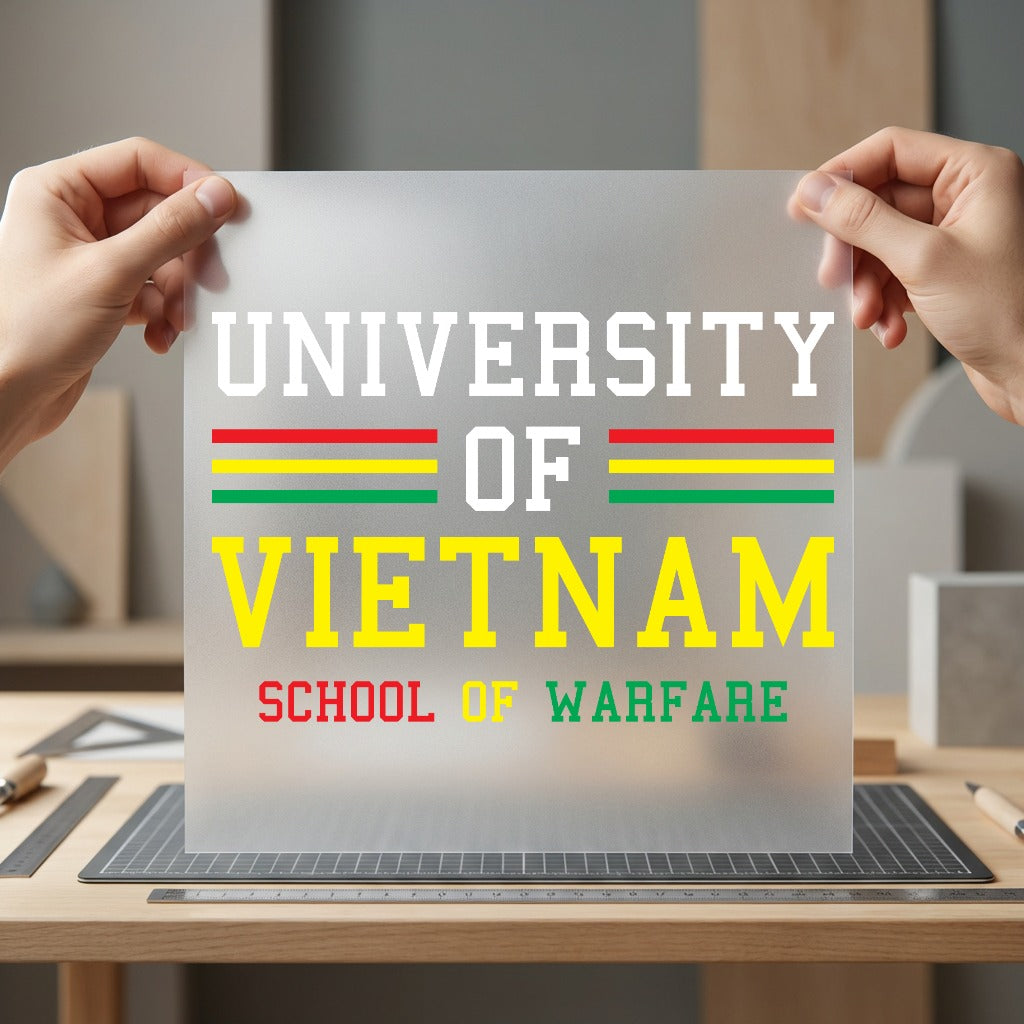 University Vietnam School Warfare Usa Veteran Ready to Press DTF Transfer for Dtf