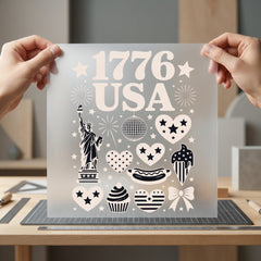 Usa Patriotic Icons Retro 4th Of July Patriotic Ready to Press DTF Transfer for Dtf