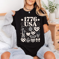 Usa Patriotic Icons Retro 4th Of July Patriotic Ready to Press DTF Transfer for Dtf