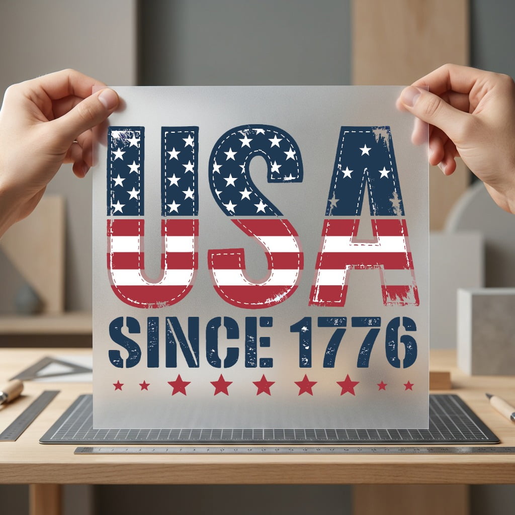 Usa Since Distressed Flag 4th Of July Patriotic Ready to Press DTF Transfer for Dtf