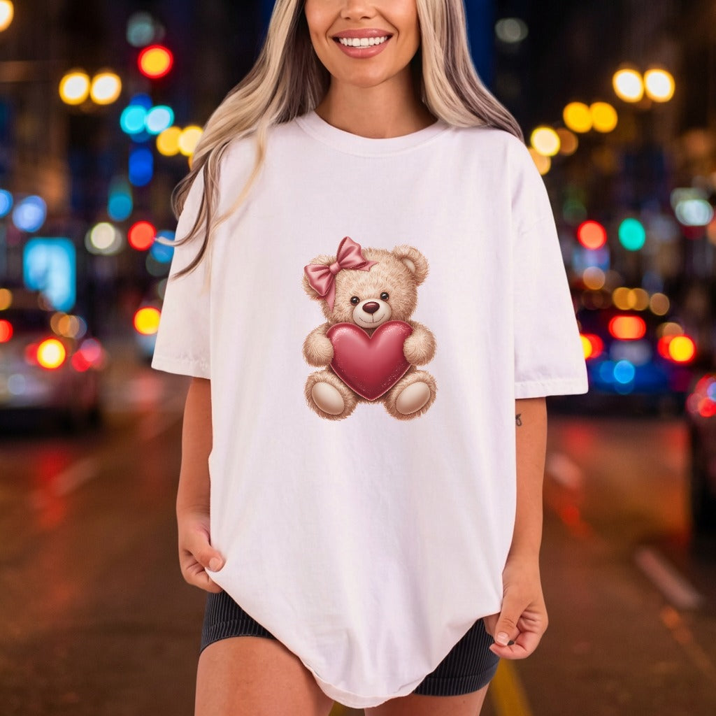 Valentine Bear Heart Diy Valentine Ready to Press DTF Transfer for Dtf