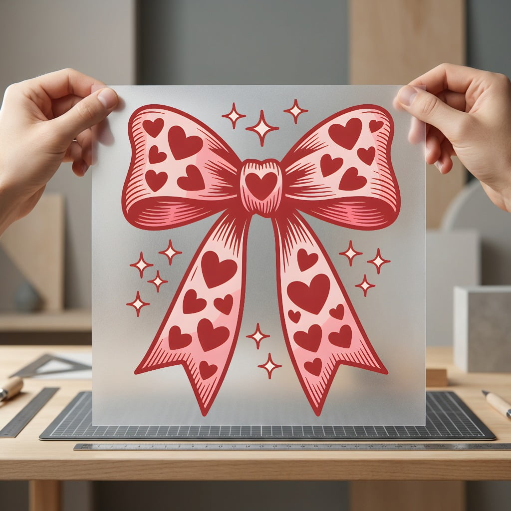 Valentine Bow Hearts Retro Valentine Retro Ready to Press DTF Transfer for Dtf