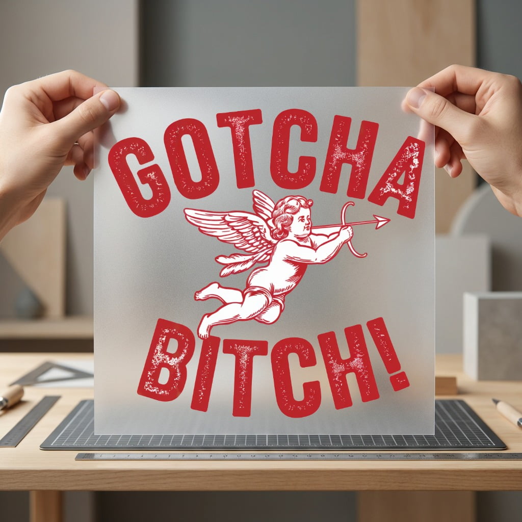 Valentine Cupid Gotcha Bitch Valentine Funny Ready to Press DTF Transfer for Dtf