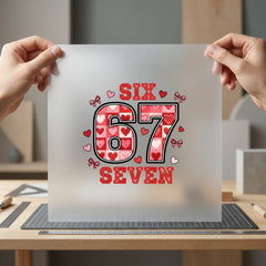 Valentine Day Heart Grid Valentine Ready to Press DTF Transfer for Dtf